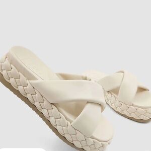 ShuShop Kimora Braided detail platform sandal off white size 8.5